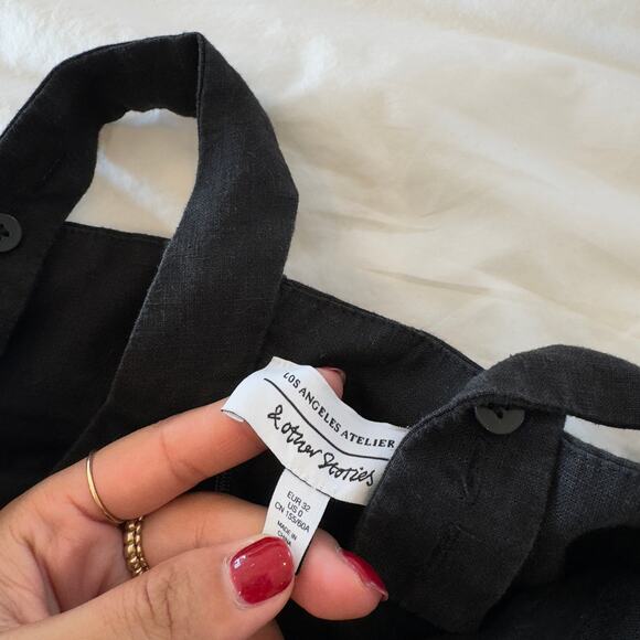 & Other Stories Black Linen Romper Size XS - Picture 3 of 6
